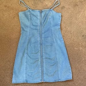Forever 21 Denim Zipper Mini Dress